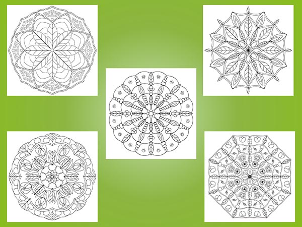 10 Hand Drawn Spring Mandala Coloring Pages - Image 3