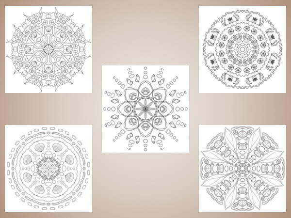 5 Hand Drawn Seashell Mandala Coloring Pages - Image 3