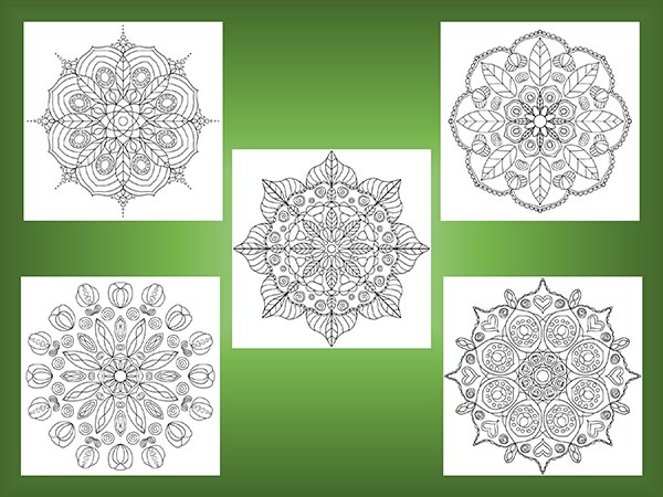 10 Hand Drawn Mandala Coloring Pages - Image 4