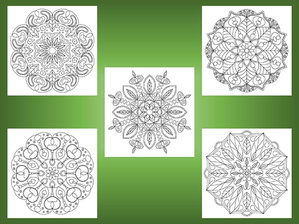 10 Hand Drawn Mandala Coloring Pages - Image 3