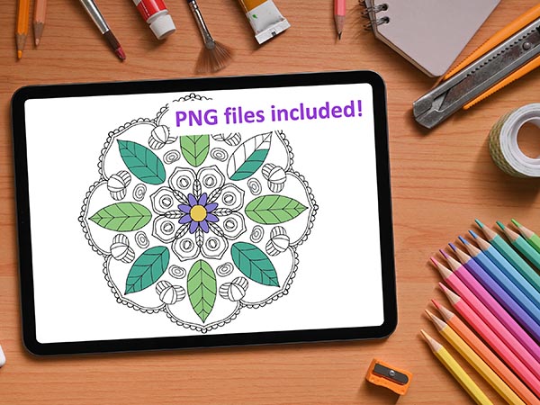 10 Hand Drawn Mandala Coloring Pages - Image 5